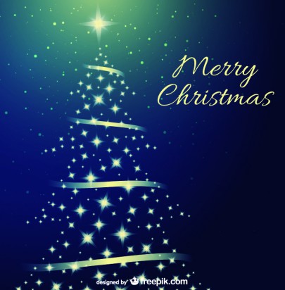Christmas cards, wishes and greetings - Postcard christmas tree merry christmas 