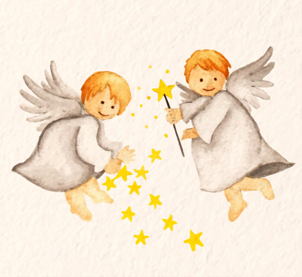 Vánoční pohlednice, přání a pozdravy - Pohlednice hviezdicky z neba 