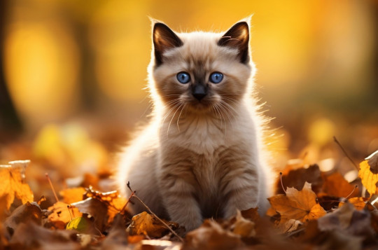 Pohľadnica -  maciatko jesen 