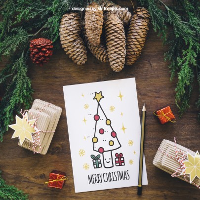 Vianočné pohľadnice - Pohľadnica merry christmas tree 