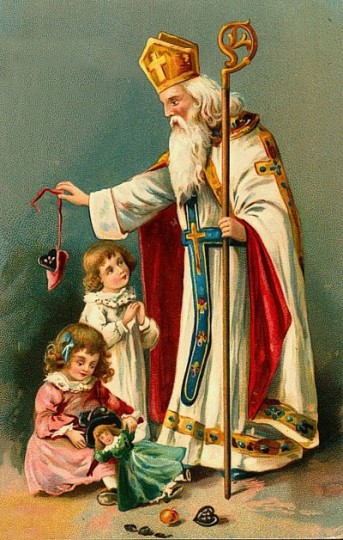 St. Nicholas Day cards, wishes and greetings - Postcard Mikuláš weihnachtsmann sanda claus 05 
