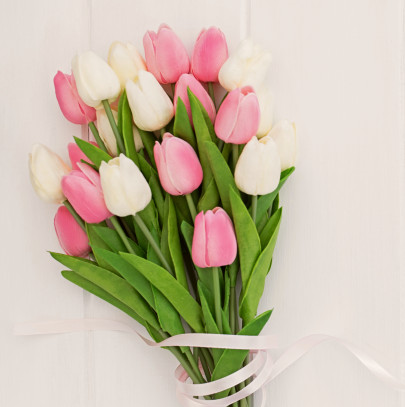 Pohľadnica -  nezne tulipany  