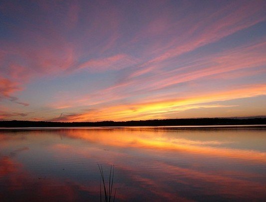  - Pohľadnica obloha jazero zapad slnka 