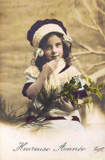 Novoročné pohľadnice - Pohľadnica pf retro 