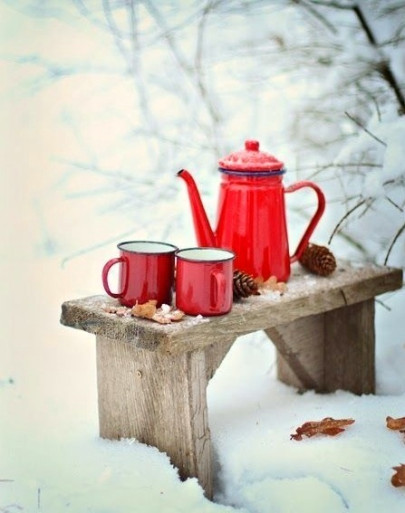 Postcard piknik sneh  - 
