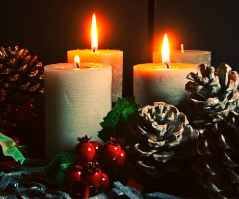 Vánoční pohlednice, přání a pozdravy - Pohlednice pokojny advent 
