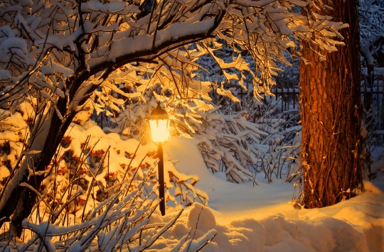 Pohlednice sneh svetielko  - 