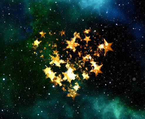 Pohlednice srdce hviezdy  - 