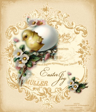 Easter cards - Postcard Veľká noc easter joy retro vintage 