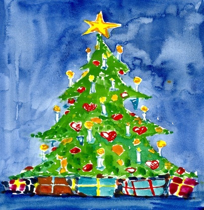Pohľadnica -  Vianoce advent stromcek 033 