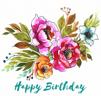 Birthday cards and wishes - Postcard všetko najlepšie akvarel en 