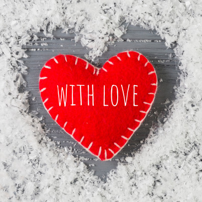 Valentine day cards, love cards - Postcard zimne srdiecko z lásky en 